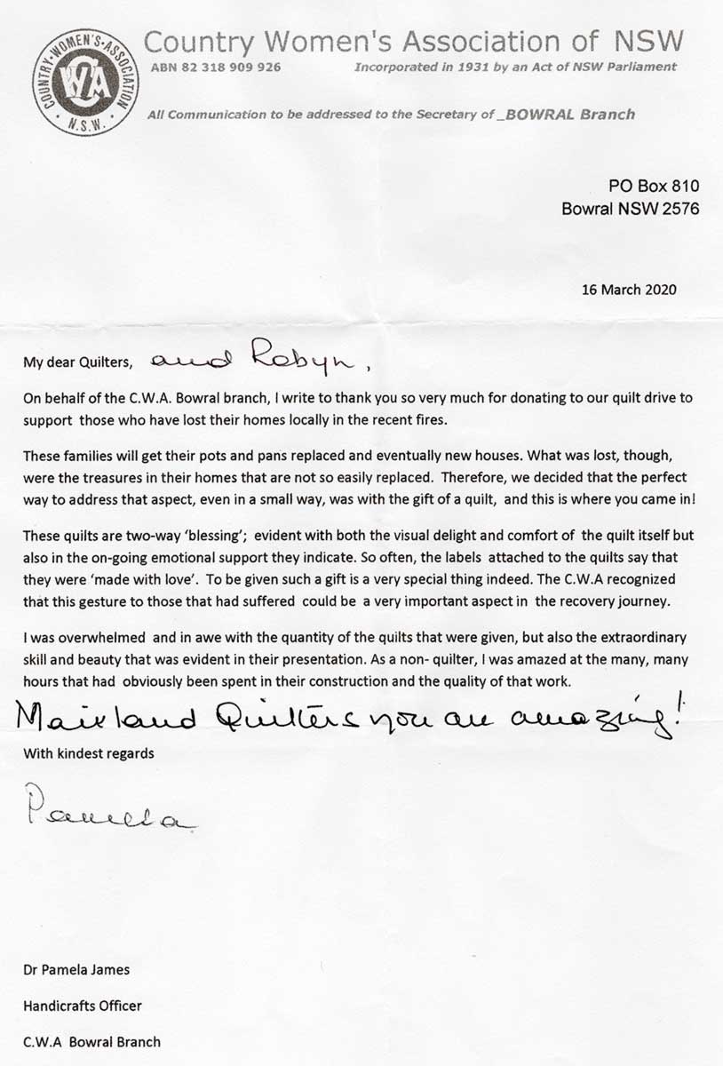 Letter of Thanks